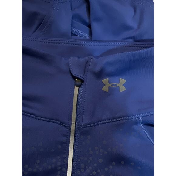 Under Armour Long Sleeve Light Blue Reflective Thumb Hole Zip Top XS - Picture 5 of 12